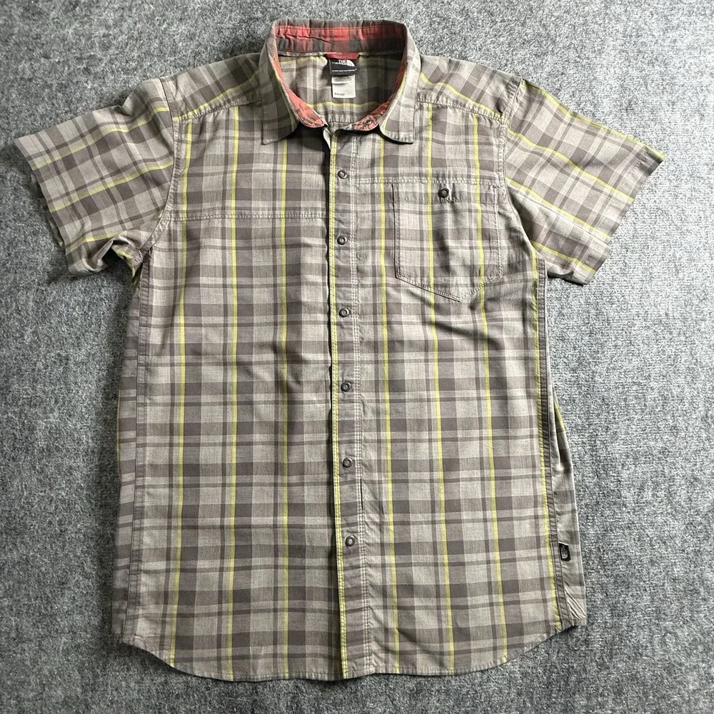 The North Face Baytrail Plaid Shirt Mens Large Gray Hiking Outdoor Camp